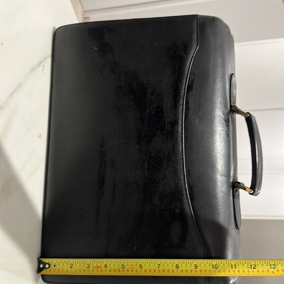 Black Leather briefcase with lock combination. St Dupont Paris. - Picture 3 of 7